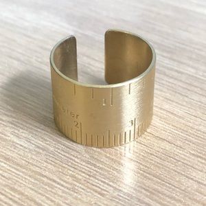 Custom Brass Tape Measure Ring - Adjustable Sizing